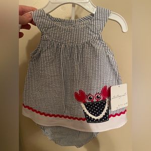 NB Starting Out summer crab top with matching bloomers. From Dillards.